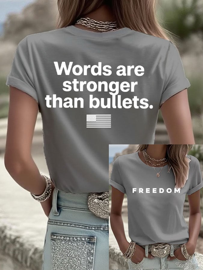 Women's Freedom Print Casual T-Shirt
