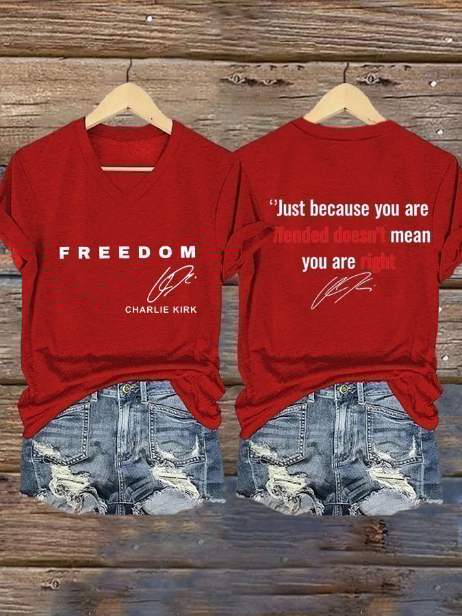 Women's Hot Print V-Neck T-Shirt