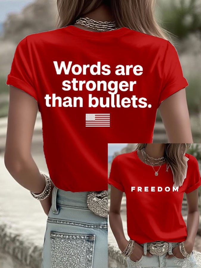 Women's Freedom Print Casual T-Shirt