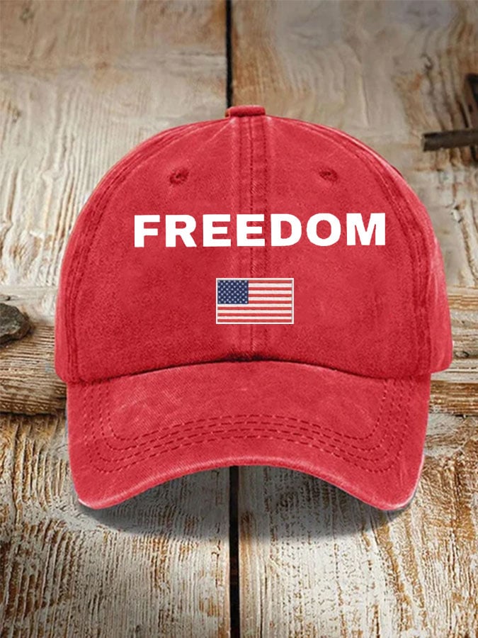 Unisex FREEDOM Flag Print Hat