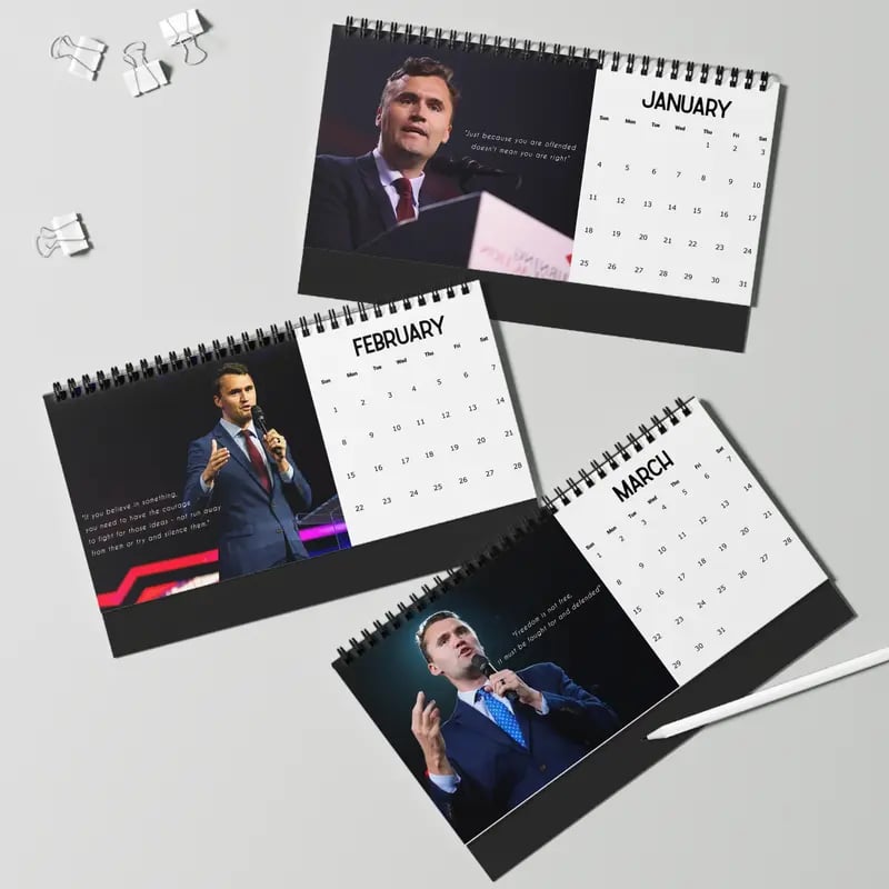 2026 Charlie Kirk Desktop Calendar(With Famous Quotes)🙏RIP Charlie Kirk🙏