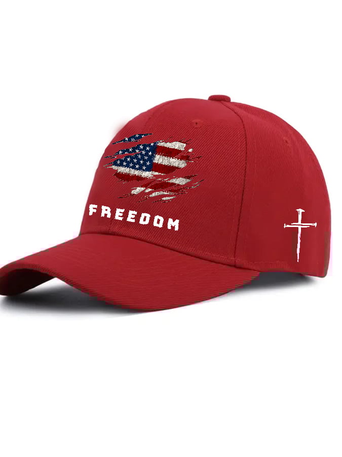 🔥LAST DAY 49% OFF - Unisex Freedom American Flag Print Baseball Cap