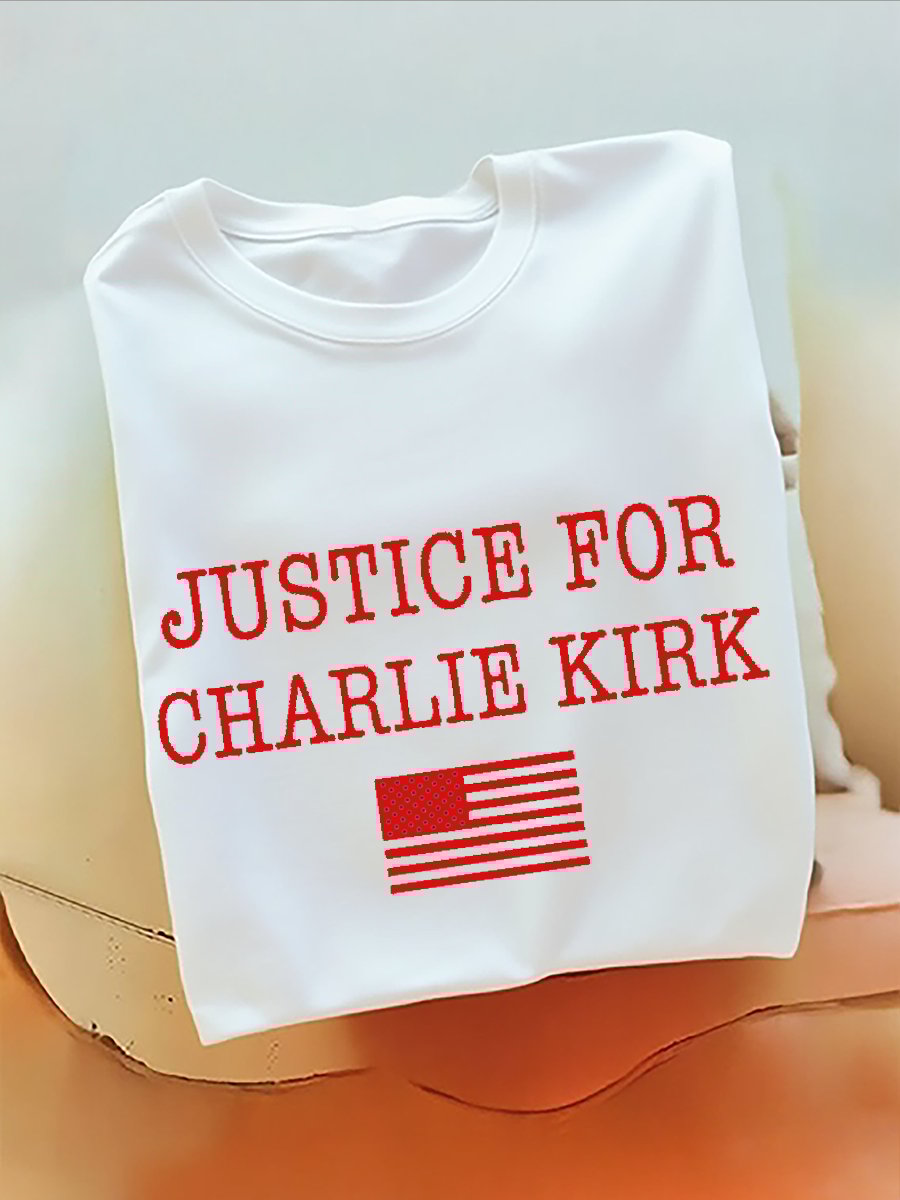 Justice For American Charlie Kirk T-Shirt (100% Cotton)