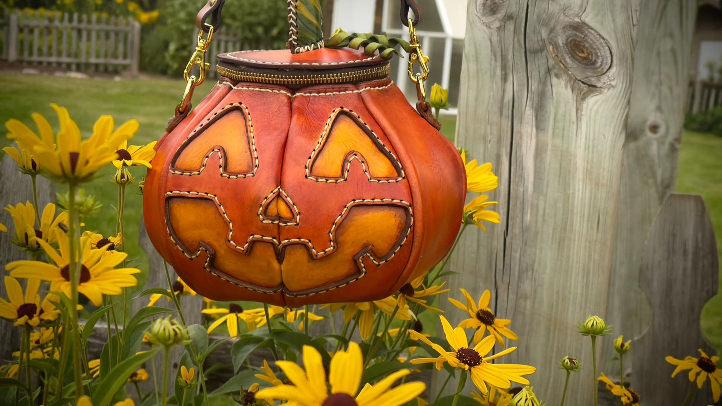 🎃The Great Purely handmade leather Pumpkin Bag(✨Same as in the video)