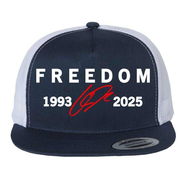 Freedom Red Signature 1993-2025 Faith Christian Truth Rest In Peace RIP Flat Bill Trucker Hat Baseball Cap