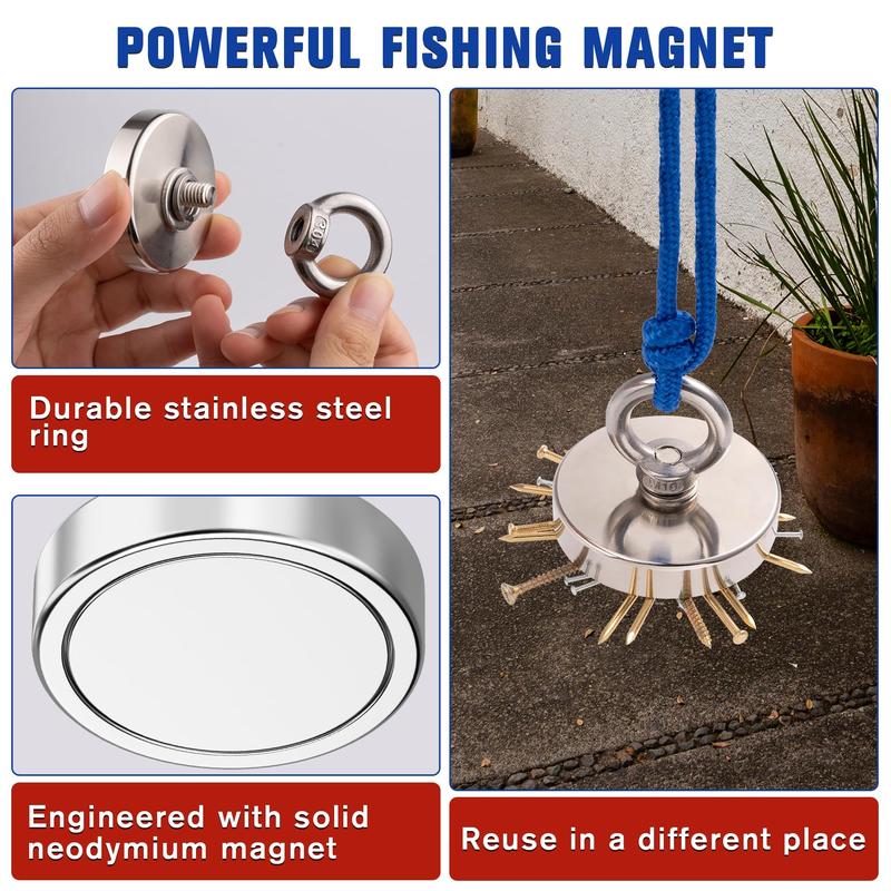 Fishing Magnet: 260LBS Super Strong Neodymium Magnet for Epic Treasure Hunting 🧲