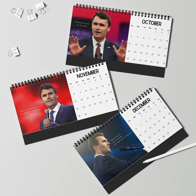 2026 Charlie Kirk Desktop Calendar(With Famous Quotes)🙏RIP Charlie Kirk🙏