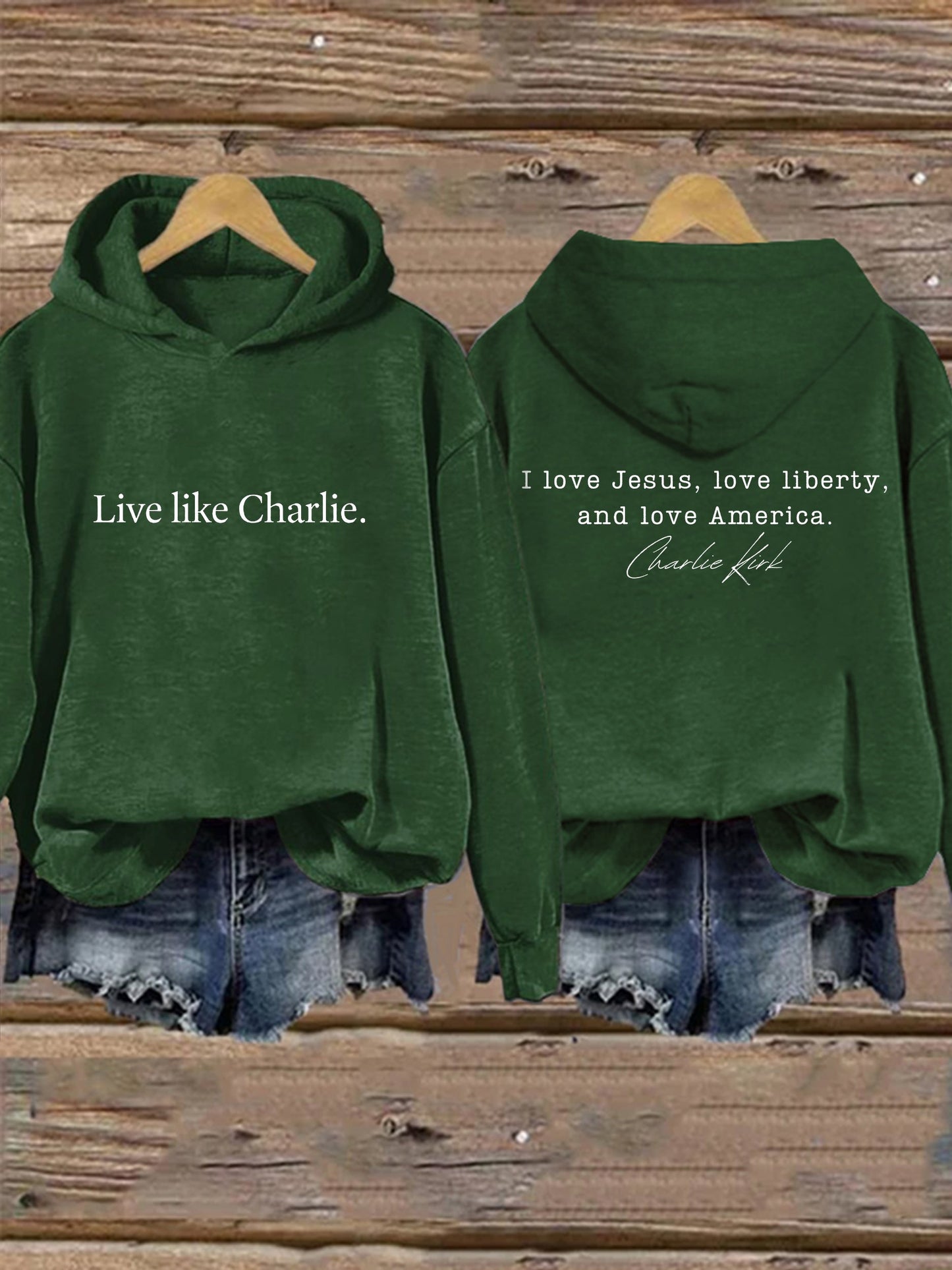 Retro Live Like I Love Jesus, Love Liberty, And Love America Print Hoodie