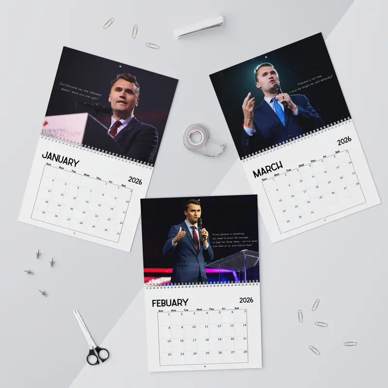 Charlie Kirk 2026 Calendar(With Famous Quotes)🙏RIP Charlie Kirk🙏