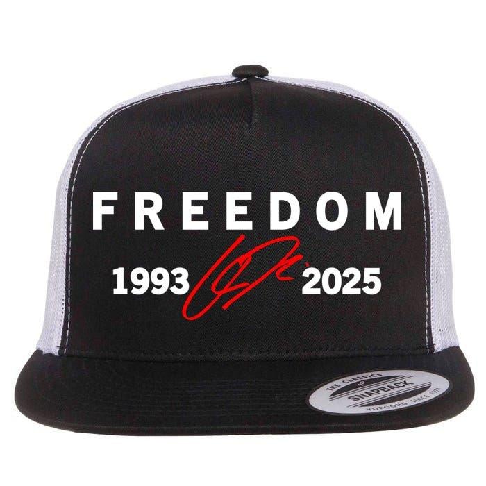 Freedom Red Signature 1993-2025 Faith Christian Truth Rest In Peace RIP Flat Bill Trucker Hat Baseball Cap