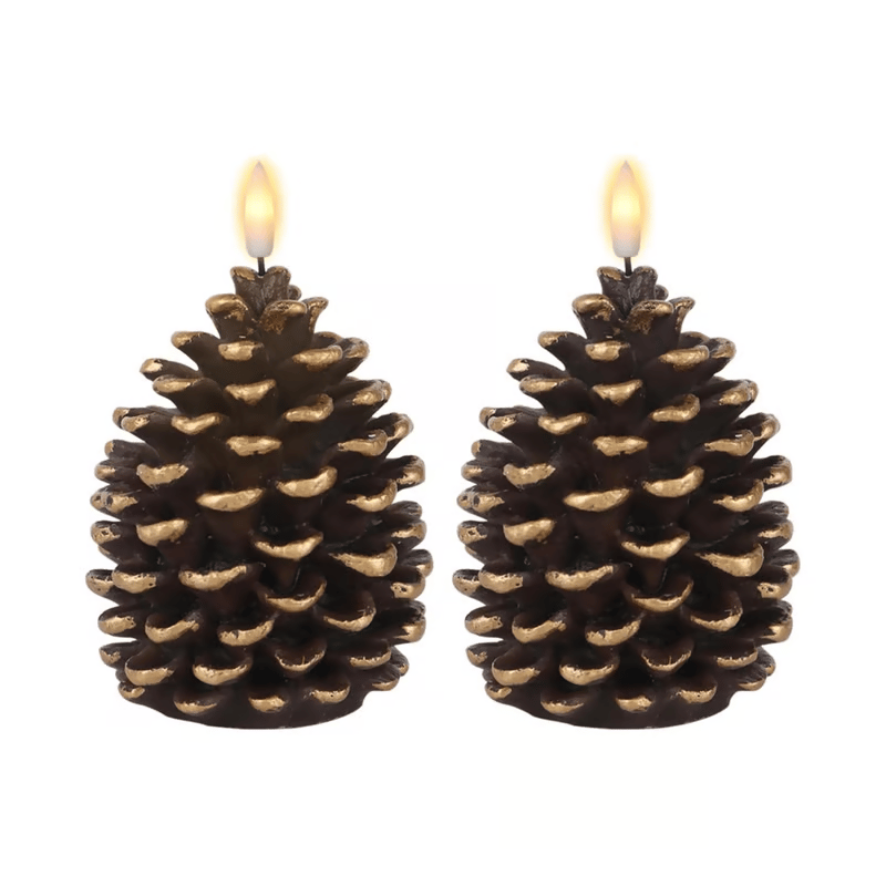 ✨Flameless Pinecone Candles Battery Operated with 6 Hour Timer