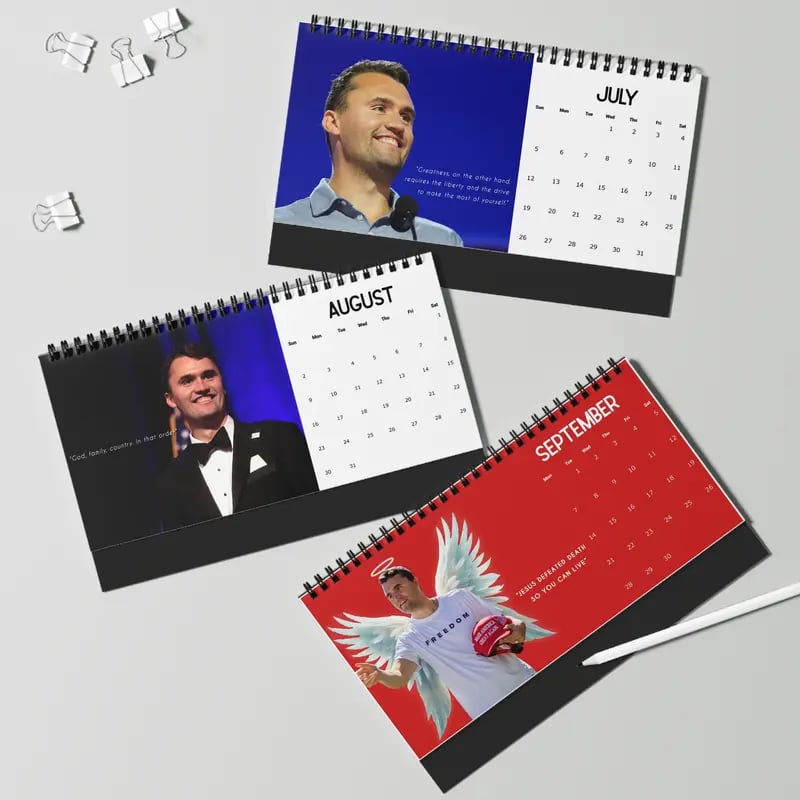 2026 Charlie Kirk Desktop Calendar(With Famous Quotes)🙏RIP Charlie Kirk🙏