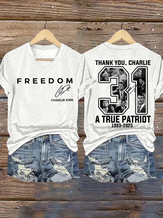 Women's Hot Print V-Neck T-Shirt