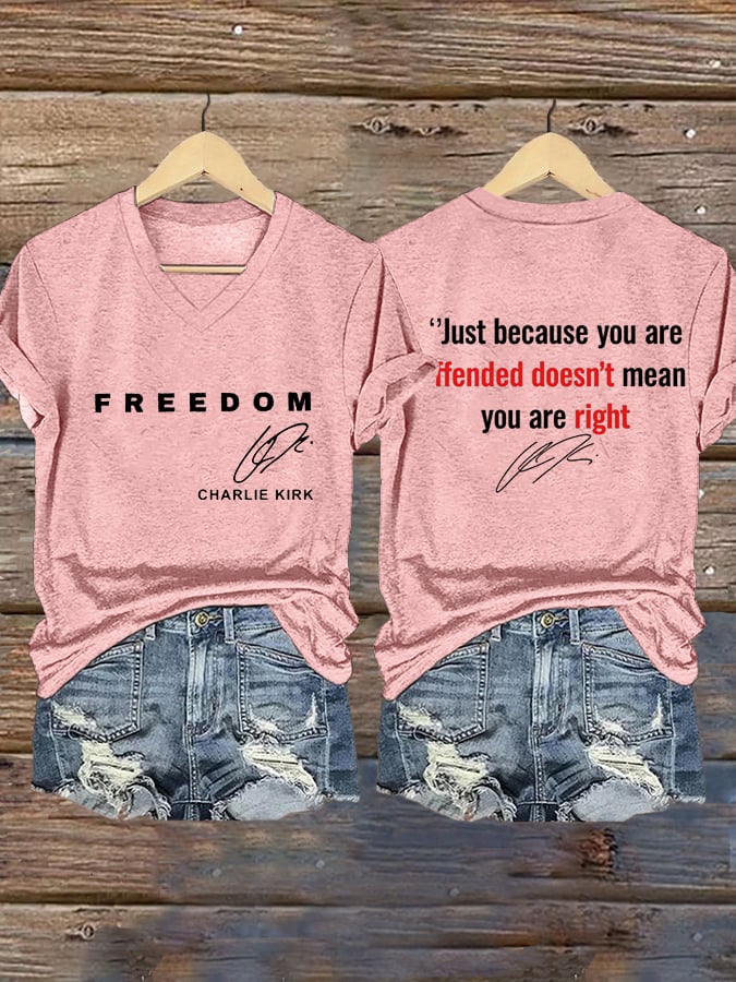 Women's Hot Print V-Neck T-Shirt