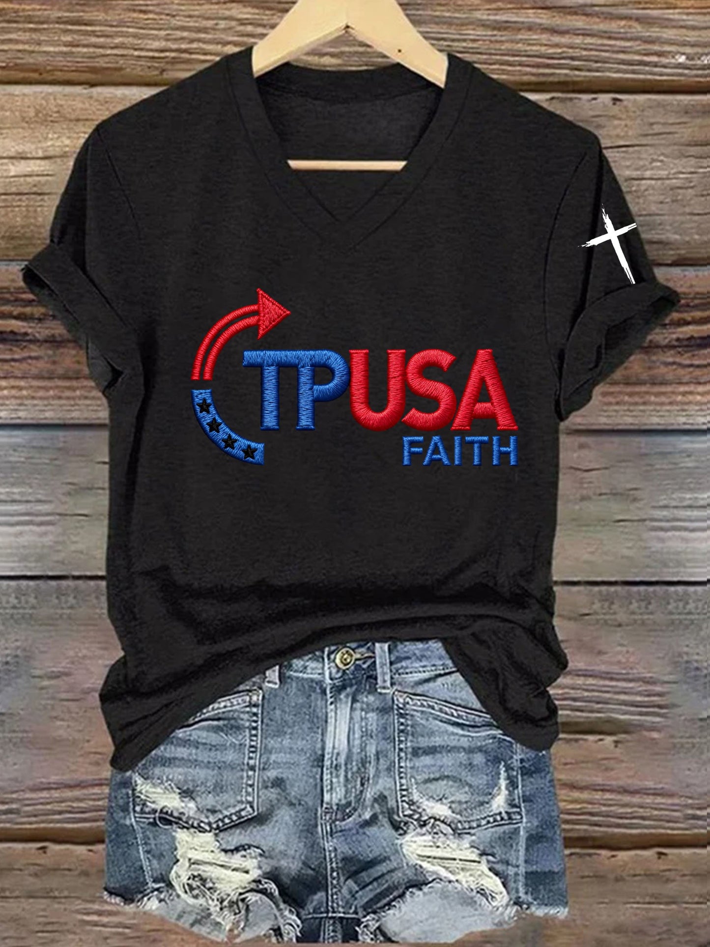 Women's Turning Point USA Faaith Printed Short-Sleeved T-Shirt