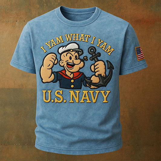 Navy Art Print Casual T-Shirt