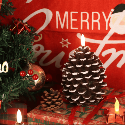 ✨Flameless Pinecone Candles Battery Operated with 6 Hour Timer