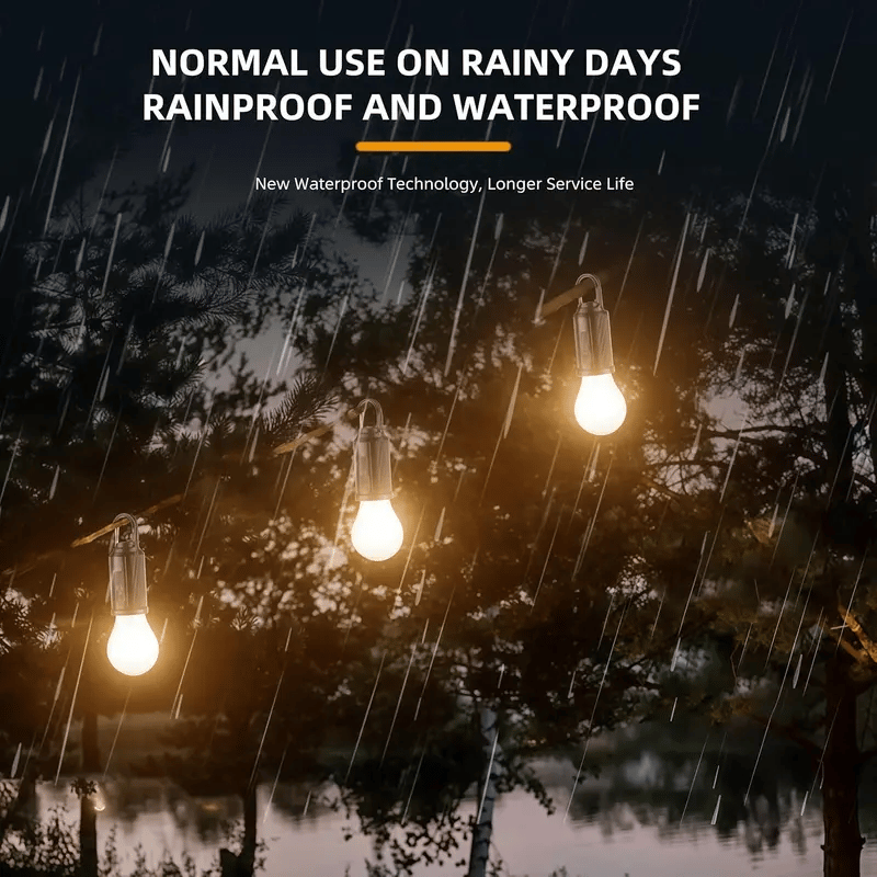 Solar Tent Lights USB Rechargeable Led Camping Lantern ,Outdoor Hanging Light Bulbs with Clip Hook for Camping, Christmas, Decorations, Emergency,Flashlight