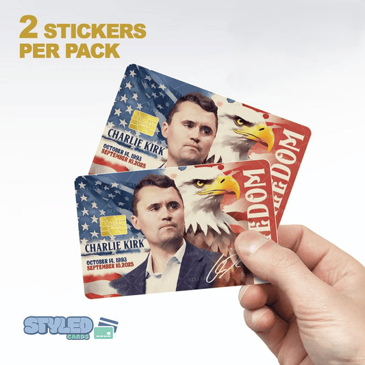 Charlie Kirk Debit Card Stickers (2 Pack)