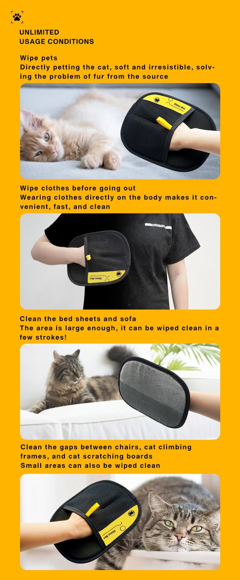 ✨ Pet hair remover Electrostatic gloves