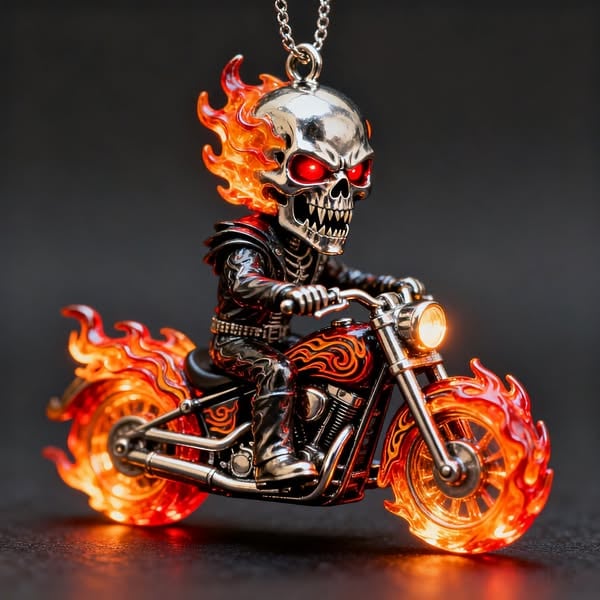 🔥LAST DAY 50% OFF💀🏍️Blazing Skull Biker Ornament