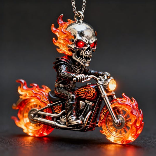 🔥LAST DAY 50% OFF💀🏍️Blazing Skull Biker Ornament
