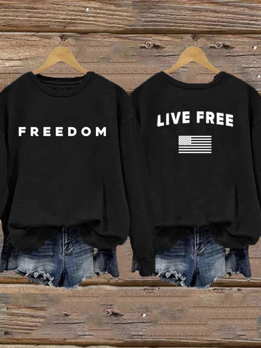 Women's Freedom Print Casual Printed Sweatshirt