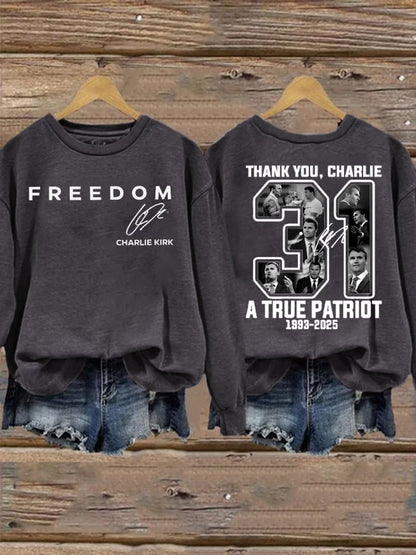 Women's Freedom Printed Crew Neck Sweatshirt