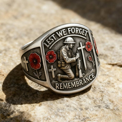 🔥LAST DAY 50% OFF - 🌹Fallen Heroes Remembrance Ring ✝️ In Memory of the Brave