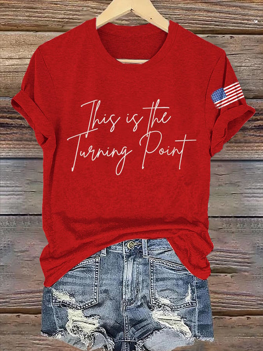 Retro This Is The Turning Point Print T-Shirt