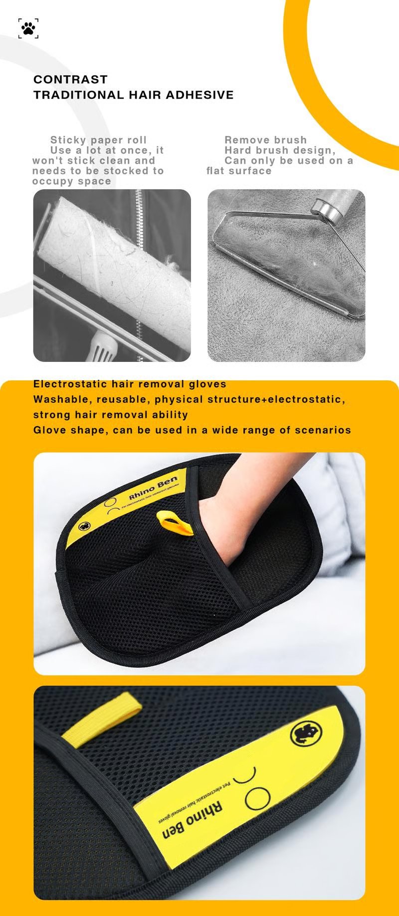 ✨ Pet hair remover Electrostatic gloves