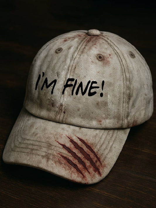 Unisex I'm Fine Bloody Print Baseball Cap