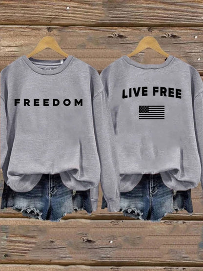Women's Freedom Print Casual Printed Sweatshirt