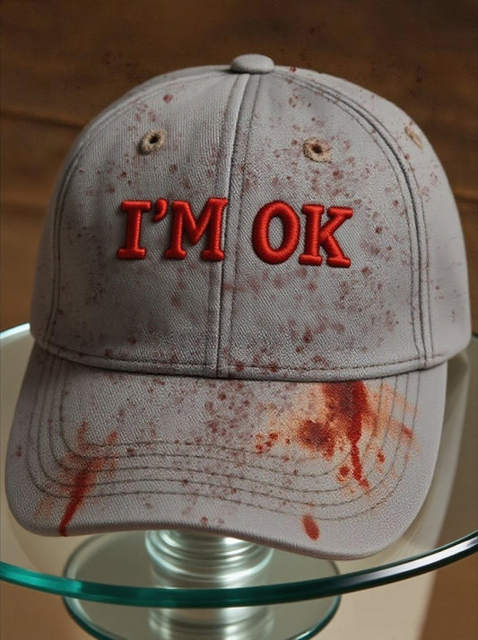 Bloody "I‘M OK" Washing Baseball Caps