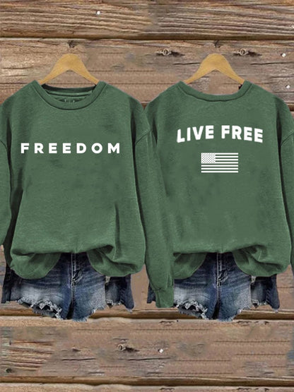 Women's Freedom Print Casual Printed Sweatshirt