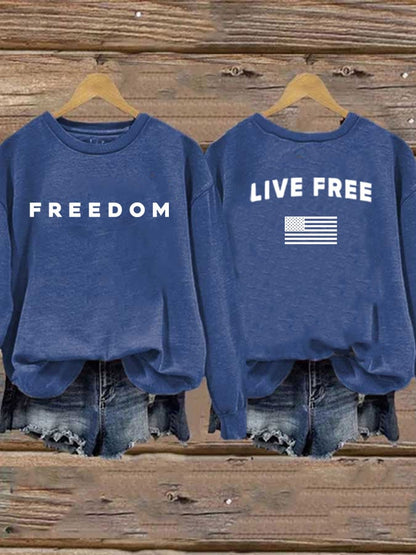 Women's Freedom Print Casual Printed Sweatshirt