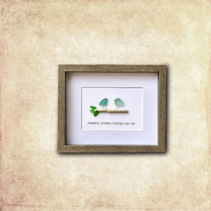 Sea Glass Art, Seaglass Birds, Friend Birthday Gift,Handmade