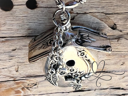 Only 2 left - Birdhouse Necklace • The 1951 "Magnolia" Silverware Birdhouse