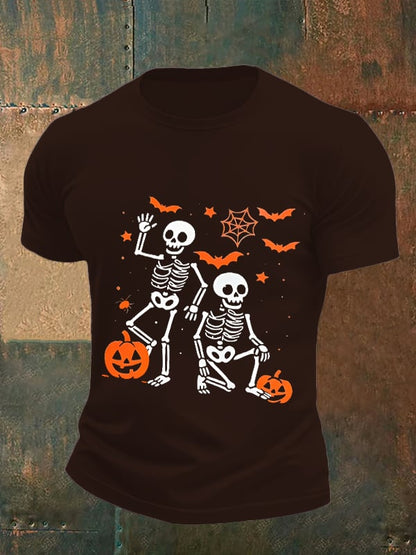Men's Subtle skeletons FDT Printed T-shirt for Halloween