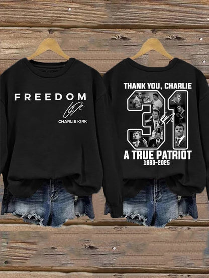 Women's Freedom Printed Crew Neck Sweatshirt