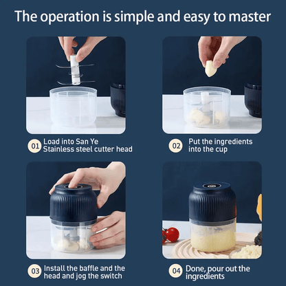 Hot Sale-Electric Mini Portable Veggie Chopper