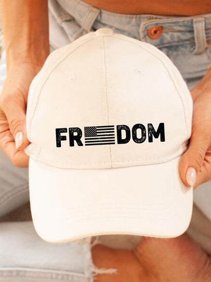 Unisex Freedom American Flag Print Baseball Cap
