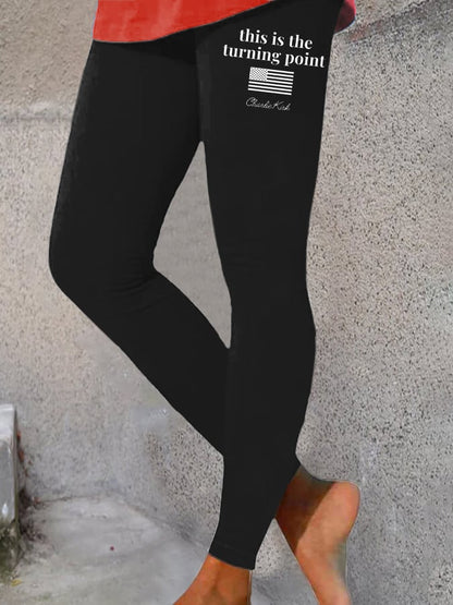 Women's Charlie Kirk This Is The Turning Printed Pants Leggings