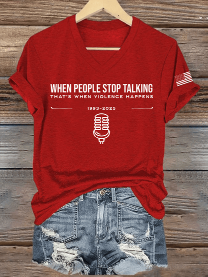 Women's Hot Spot Print V-Neck T-Shirt