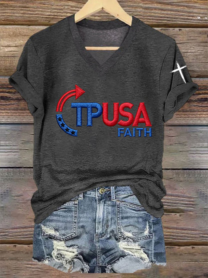 Women's Turning Point USA Faaith Printed Short-Sleeved T-Shirt