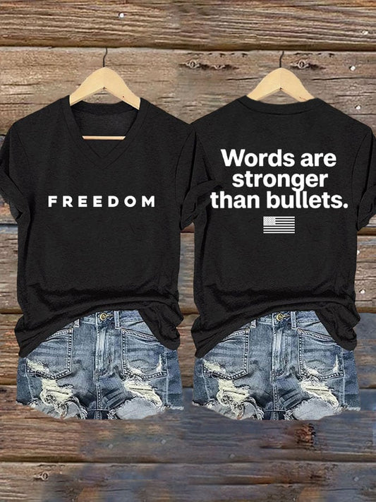 Women's Freedom Print Casual T-Shirt