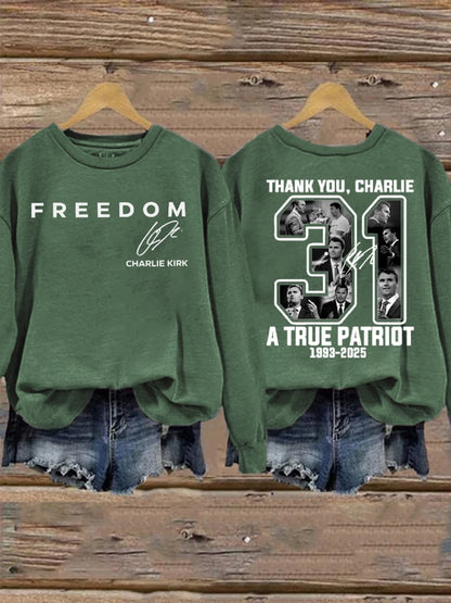 Women's Freedom Printed Crew Neck Sweatshirt