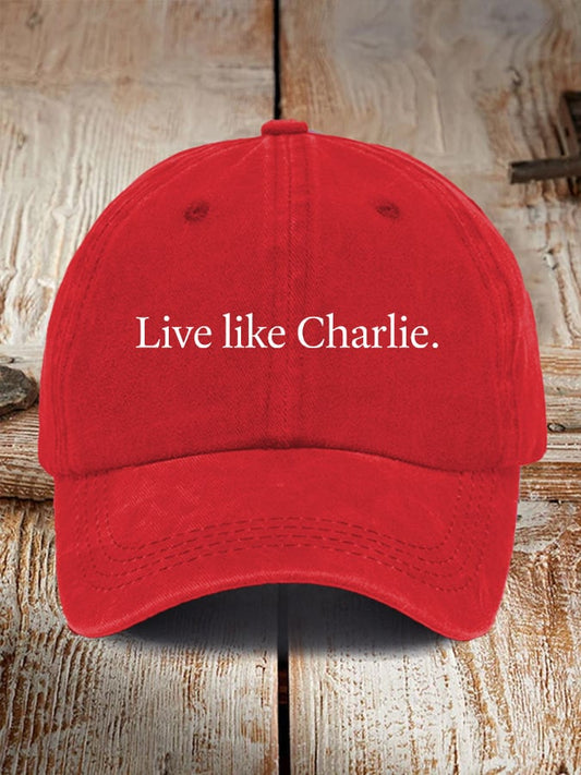 Retro Live Like Charli Print Baseball Cap