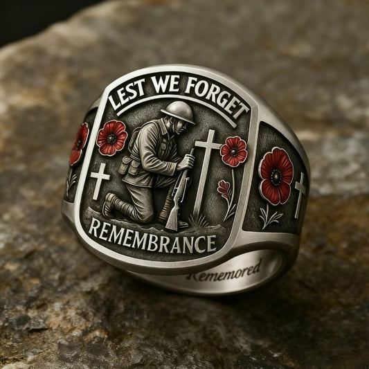 🔥LAST DAY 50% OFF - 🌹Fallen Heroes Remembrance Ring ✝️ In Memory of the Brave