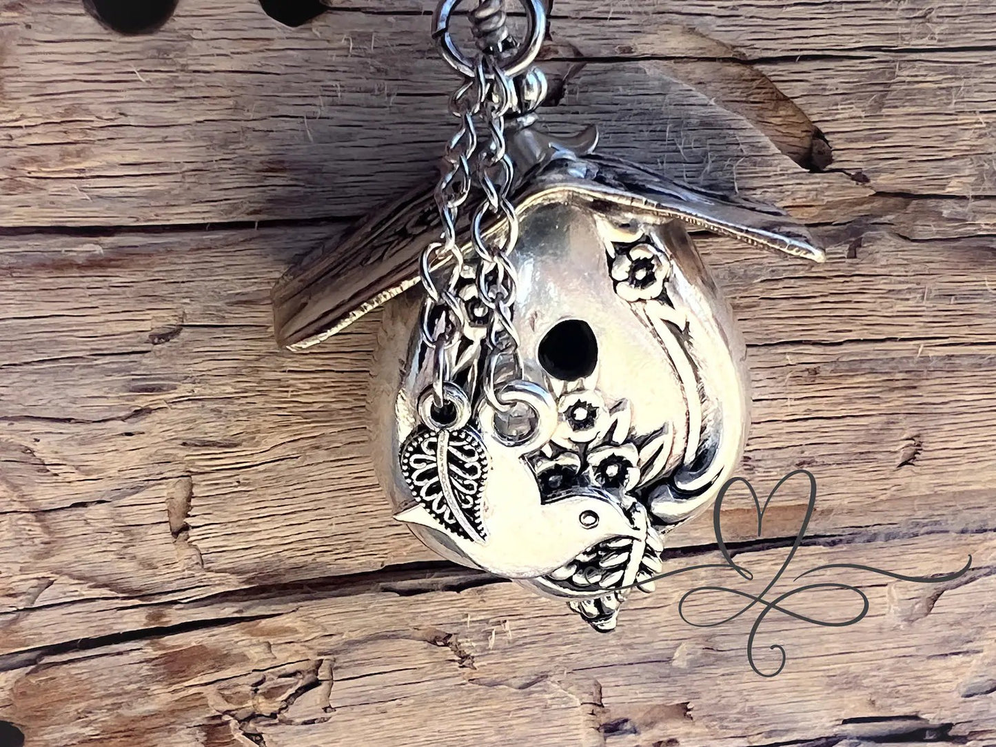 Only 2 left - Birdhouse Necklace • The 1951 "Magnolia" Silverware Birdhouse